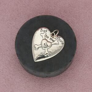 silpada sterling silver bad to the bone heart dog tag s2125 pendant